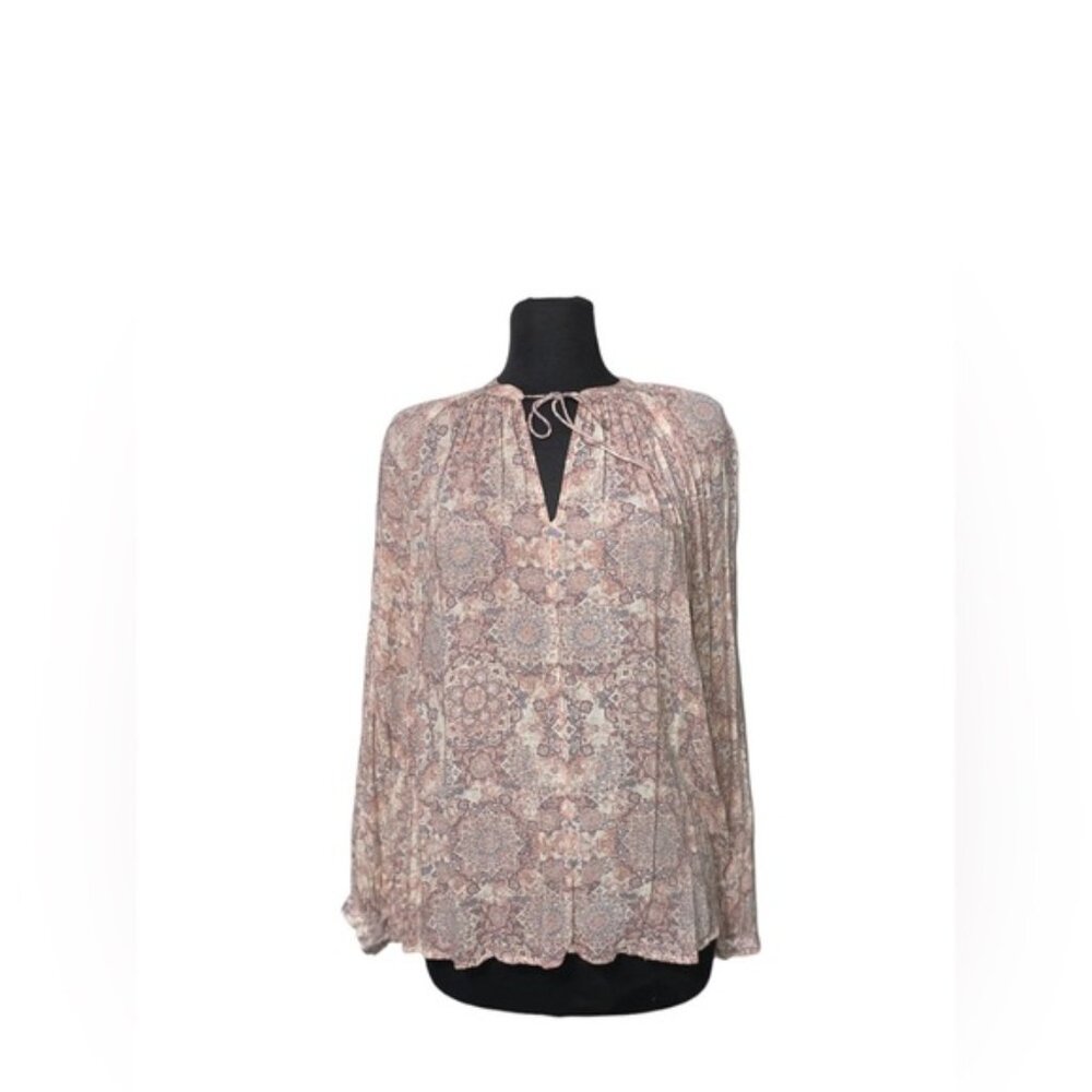 Lucky Brand Printed Peasant Top Small - Picture 4 of 10